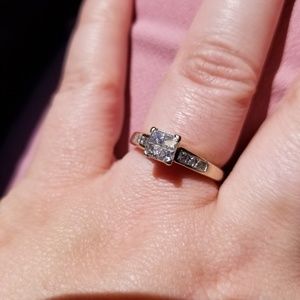 14k white gold engagement ring